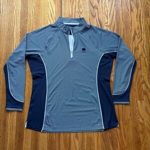 Peter Millar Blue and White golf 1/4 zip